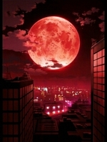 闇夜の中で浮かぶ月の表紙画像